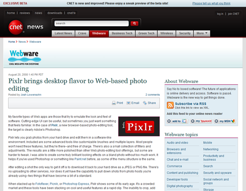 New & Improved CNet Site