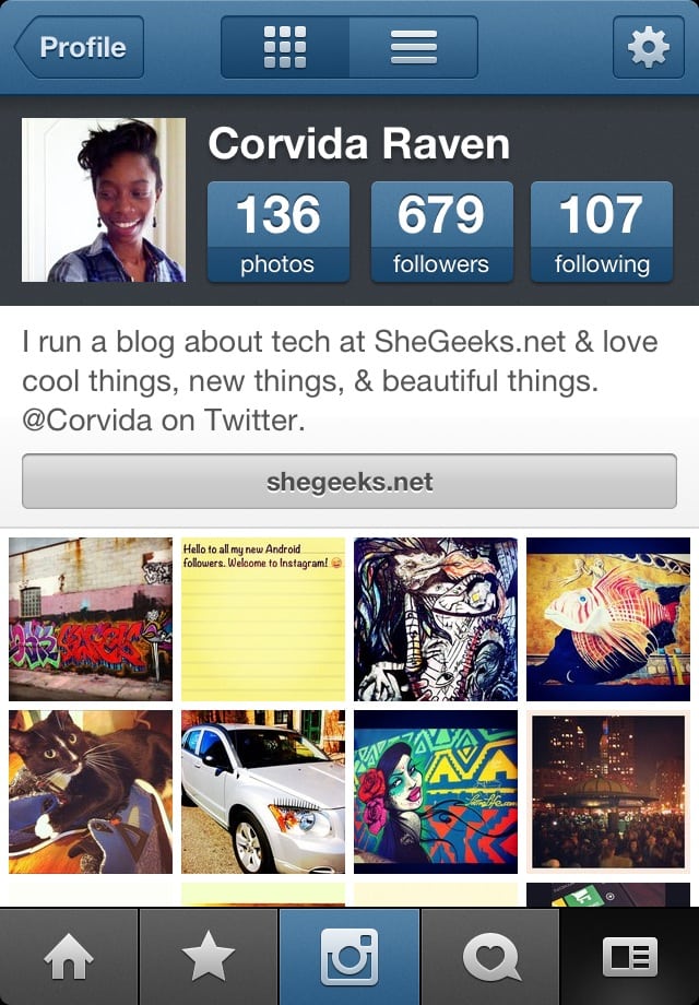 Instagram Profile Corvida