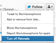 Twitter Dropdown Menu