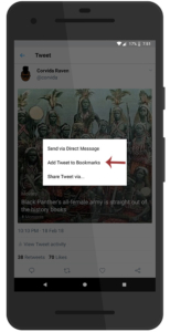 Twitter Bookmark Menu